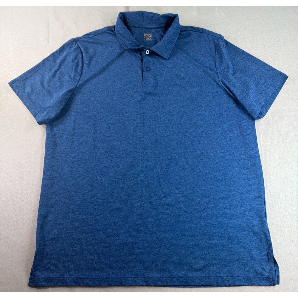 32 Degrees‎ Cool Polo Shirt Mens XXL Blue Stretch Performance Golf Casual Tee